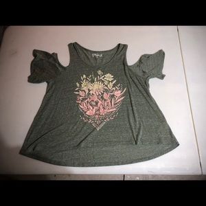 Mudd Off the Shoulder Top with Sleeves